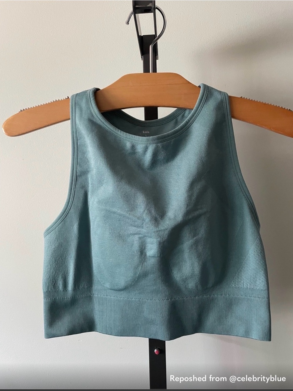 knix High-Neck Sports Bra in Teal